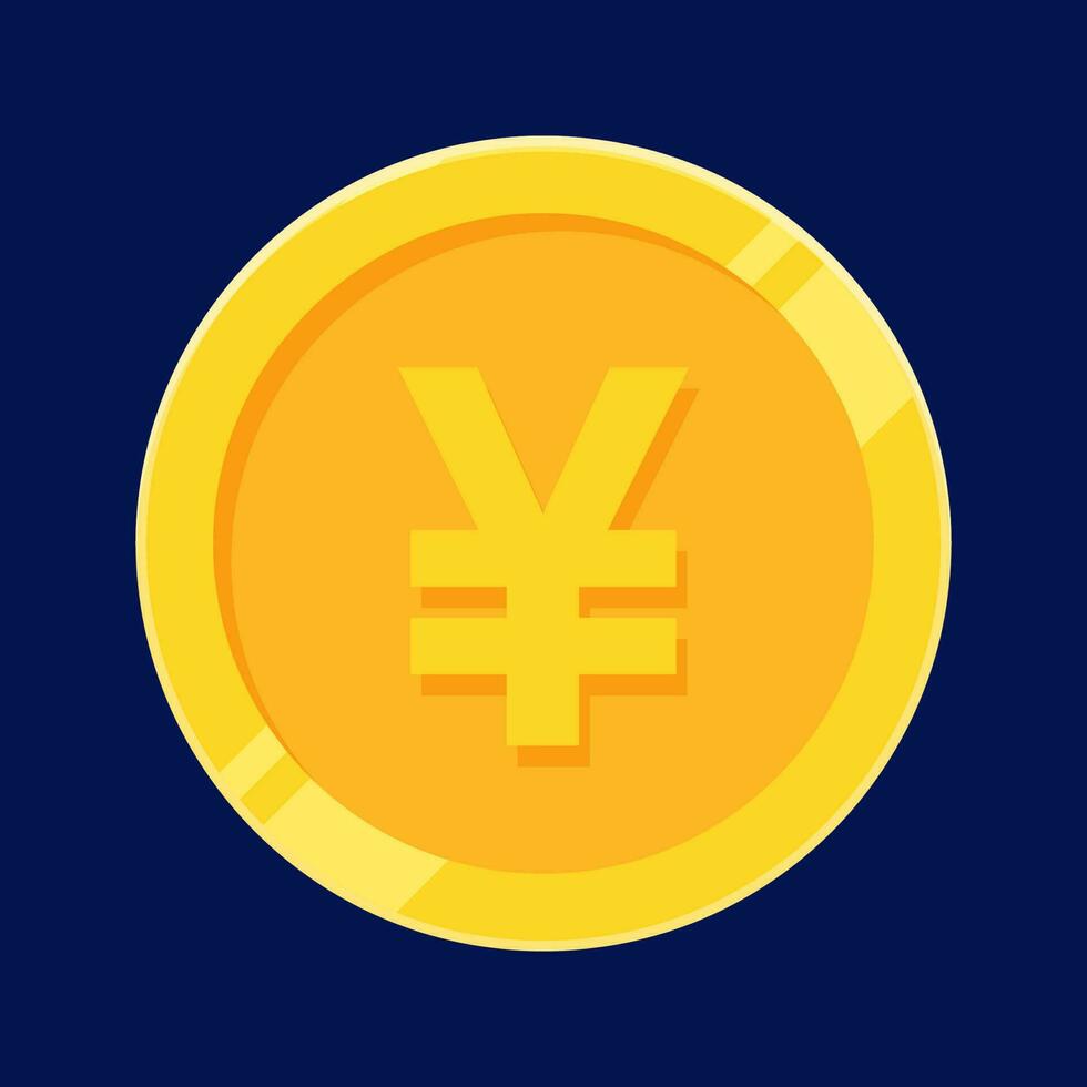 yen moneda oro Japón dinero vector