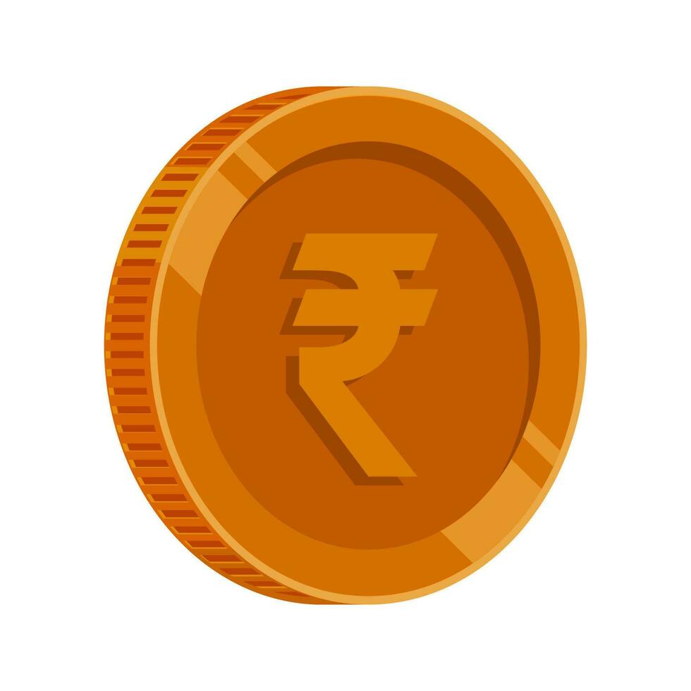 Rupee India Coin Bronze Money Rupee Copper Currency Symbol vector