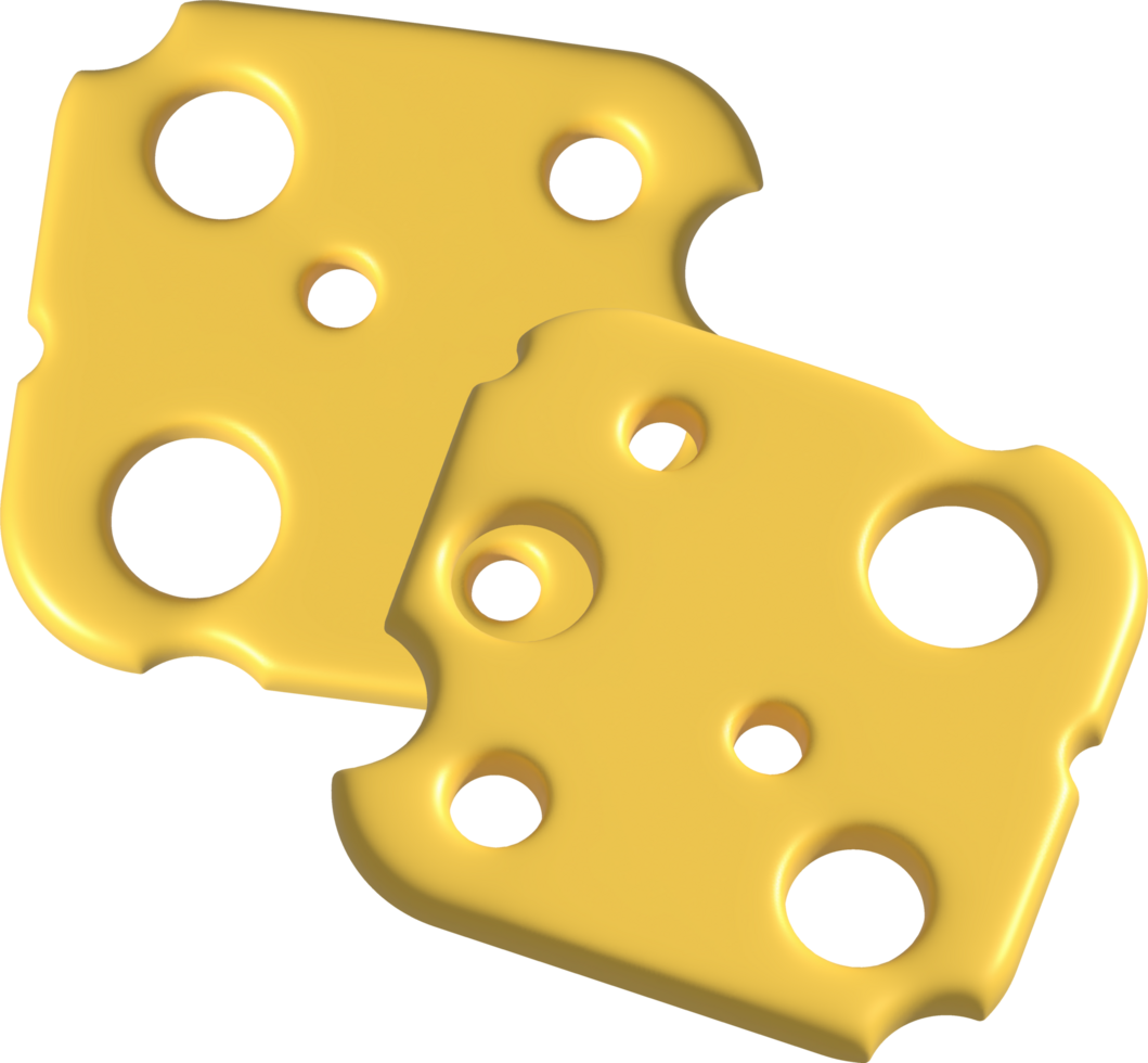 3d rendering Piece of cheese, cheese icon, cheese realistic food png