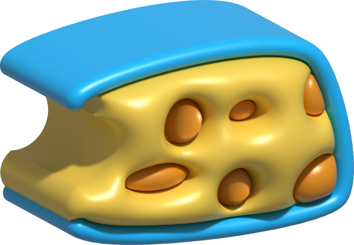 3d rendering Piece of cheese, cheese icon, cheese realistic food png