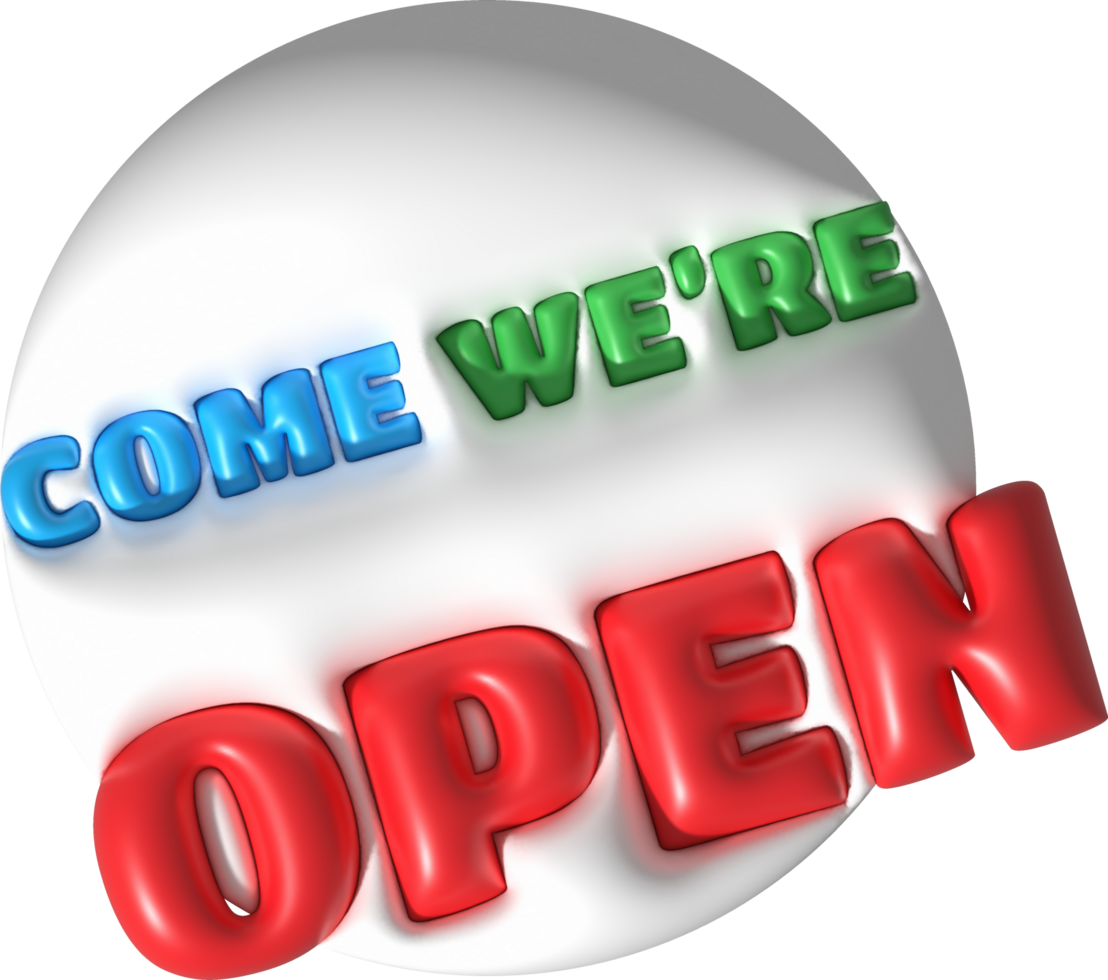 business come we are opening hours icon e-commerce illustration 3d png