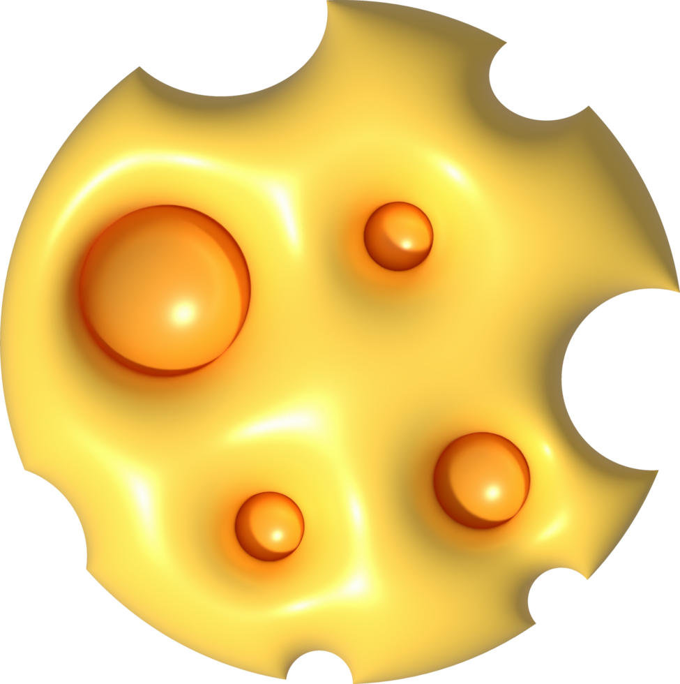 3d rendering Piece of cheese, cheese icon, cheese realistic food png