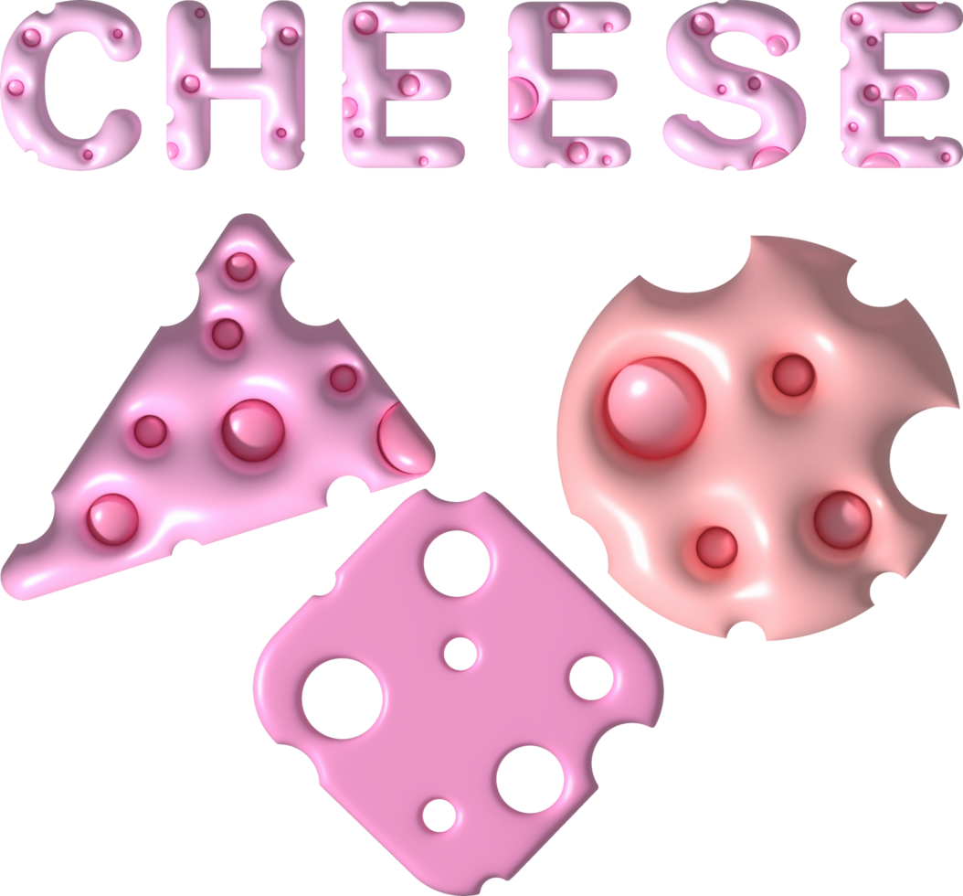 3d rendering Piece of cheese, cheese icon, cheese realistic food png