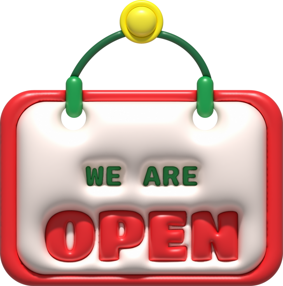 business we are open icon shop e-commerce illustration 3d png