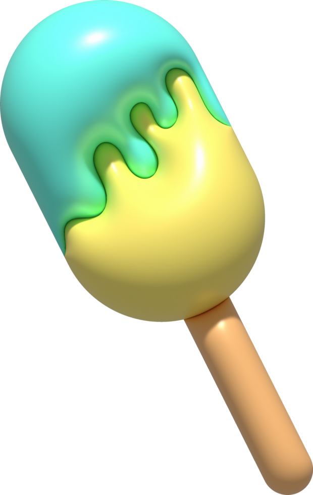 3d ilustración. hielo crema palo. multi colores. png