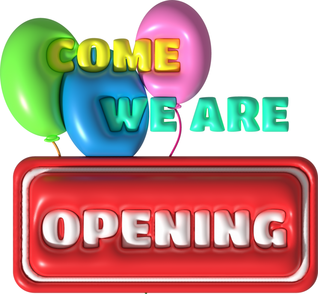 business come we are opening hours icon e-commerce illustration 3d png