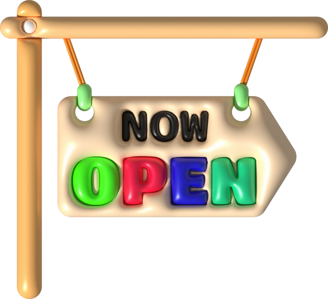 business opening hours icon shop e-commerce illustration 3d png