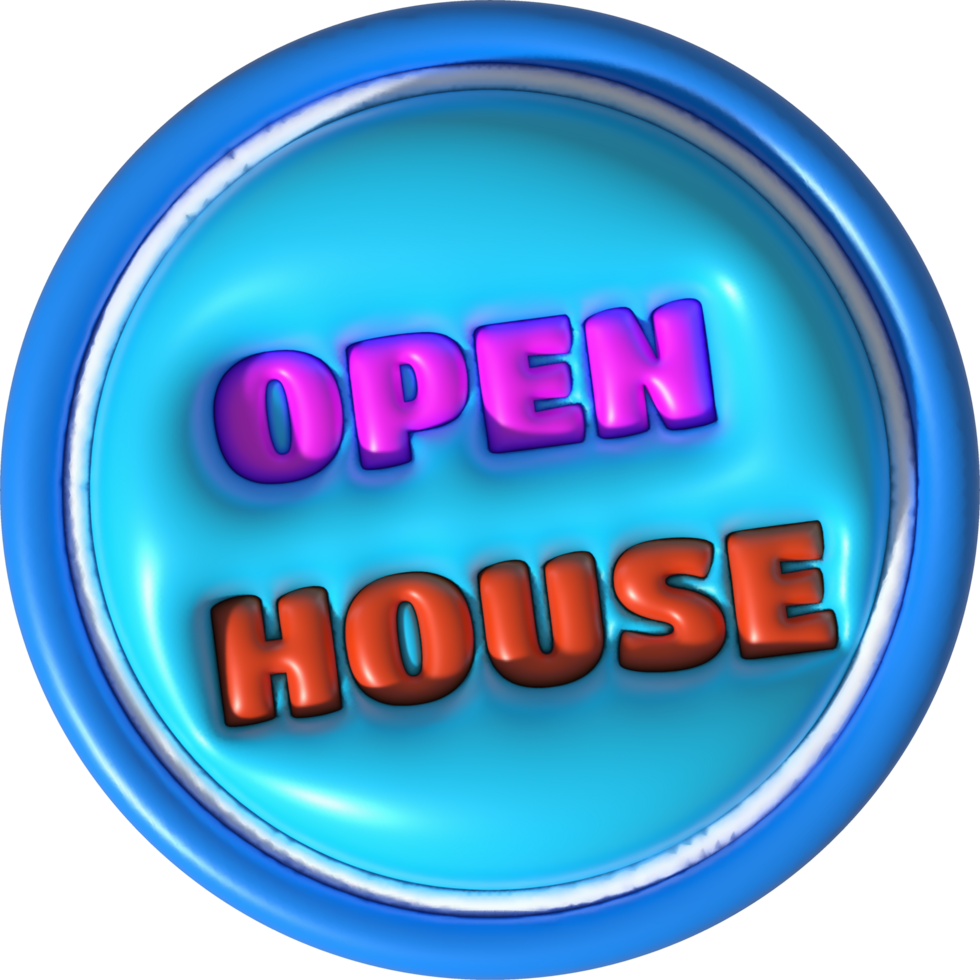 3d business open house icon e-commerce illustration png