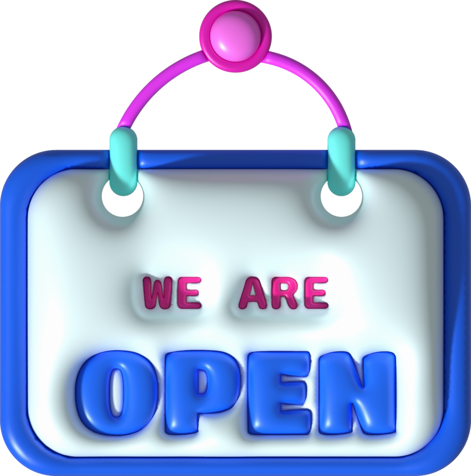 business we are open icon shop e-commerce illustration 3d png