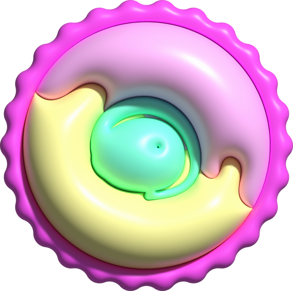 illustration 3D. Colorful cupcake bread. from the top view png