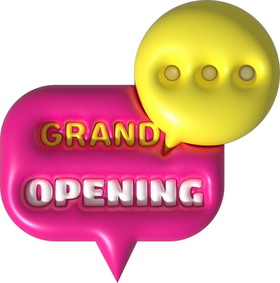 business grand opening hours icon shop e-commerce illustration 3d png