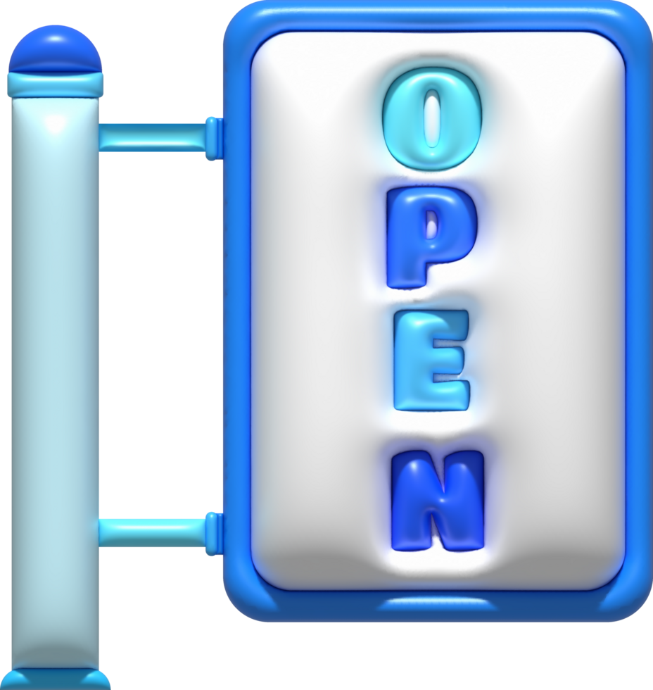 business opening hours icon shop e-commerce illustration 3d png