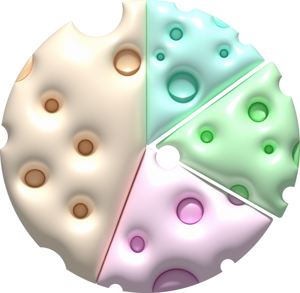 3d rendering Piece of cheese, cheese icon, cheese realistic food png