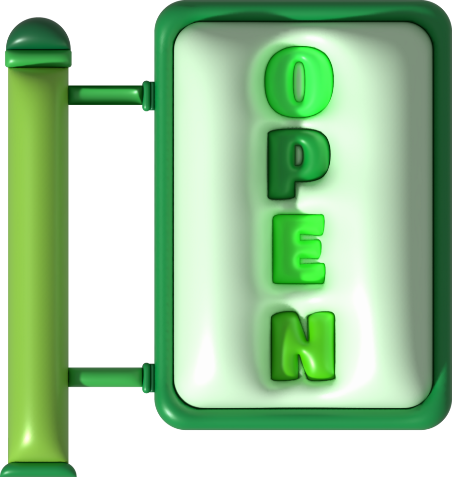 3d business opening hours icon shop e-commerce illustration png