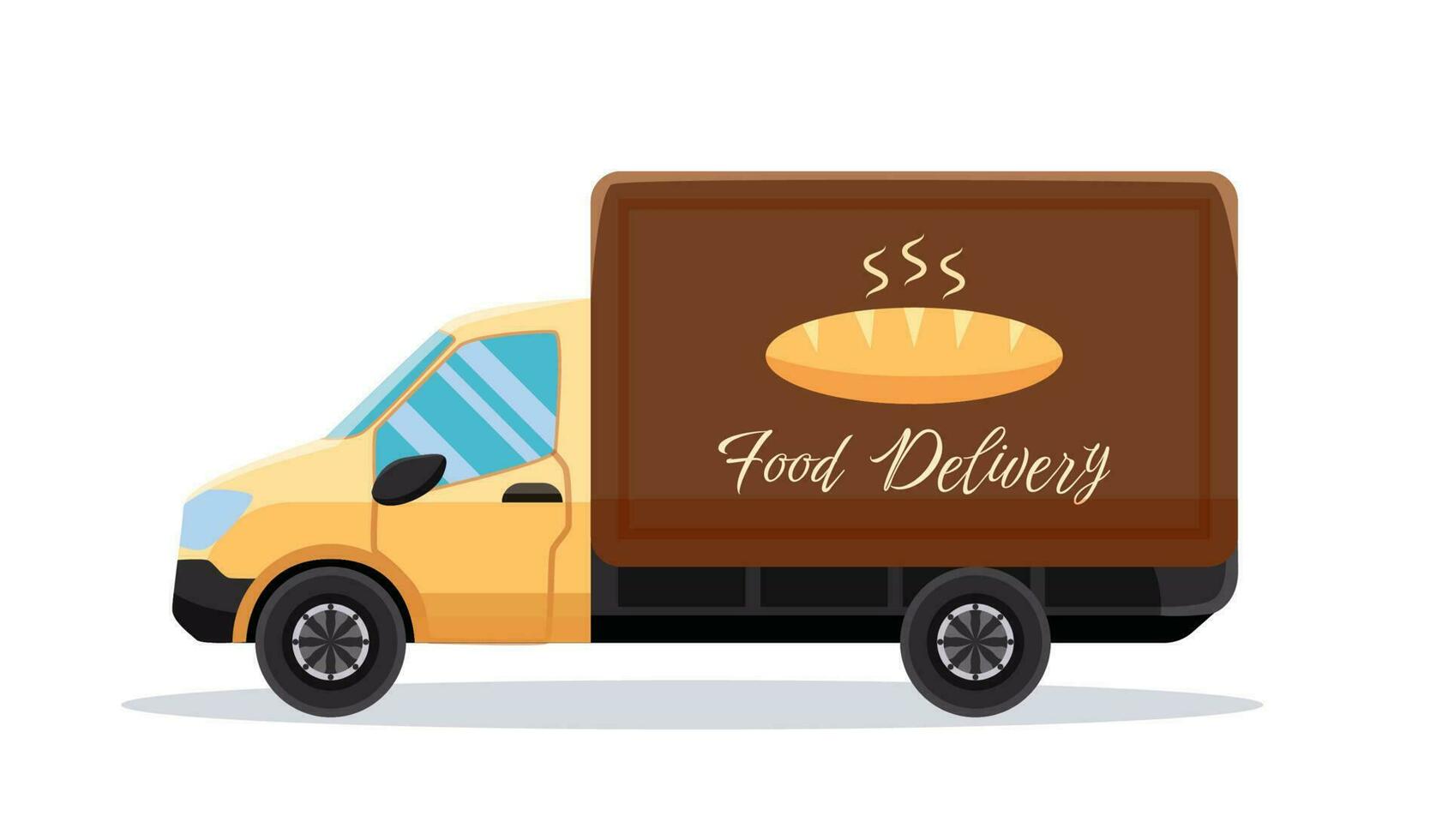 food delivery truck. delivery vehicle vector illustration