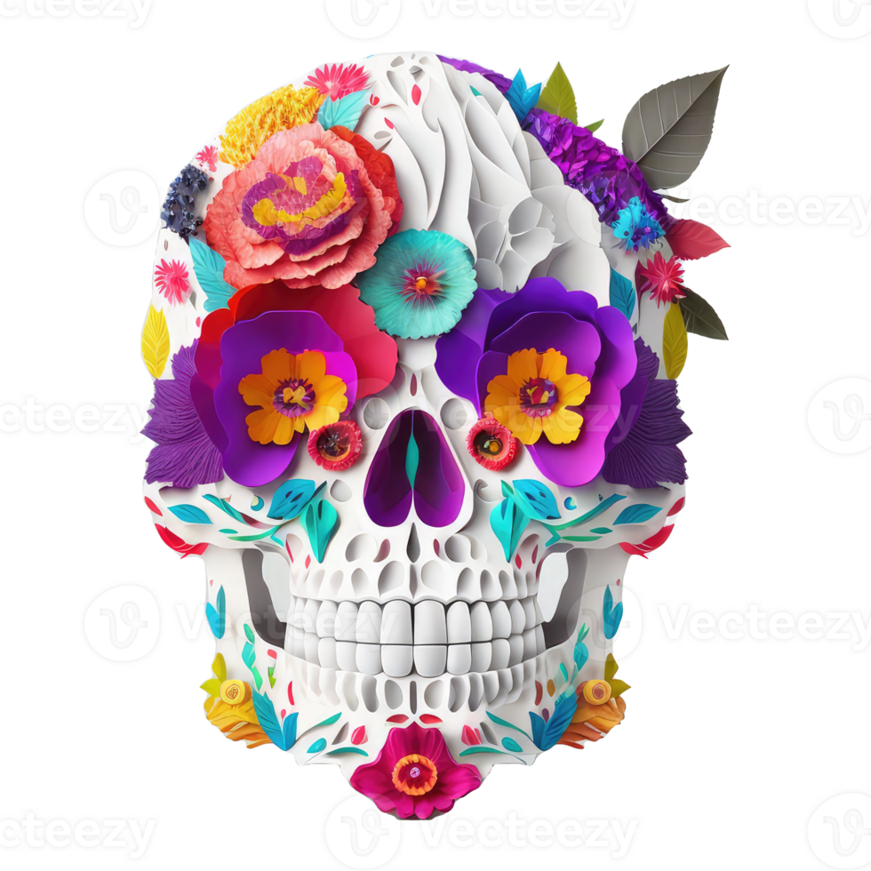 dia de los muertos socker skalle . ai genererad png