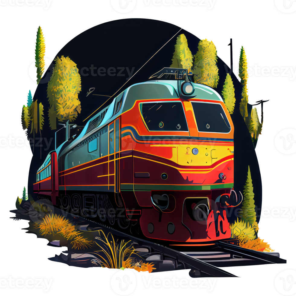 Modern train in nature . png