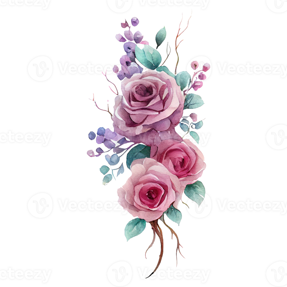 Rose acquerello . ai generato png