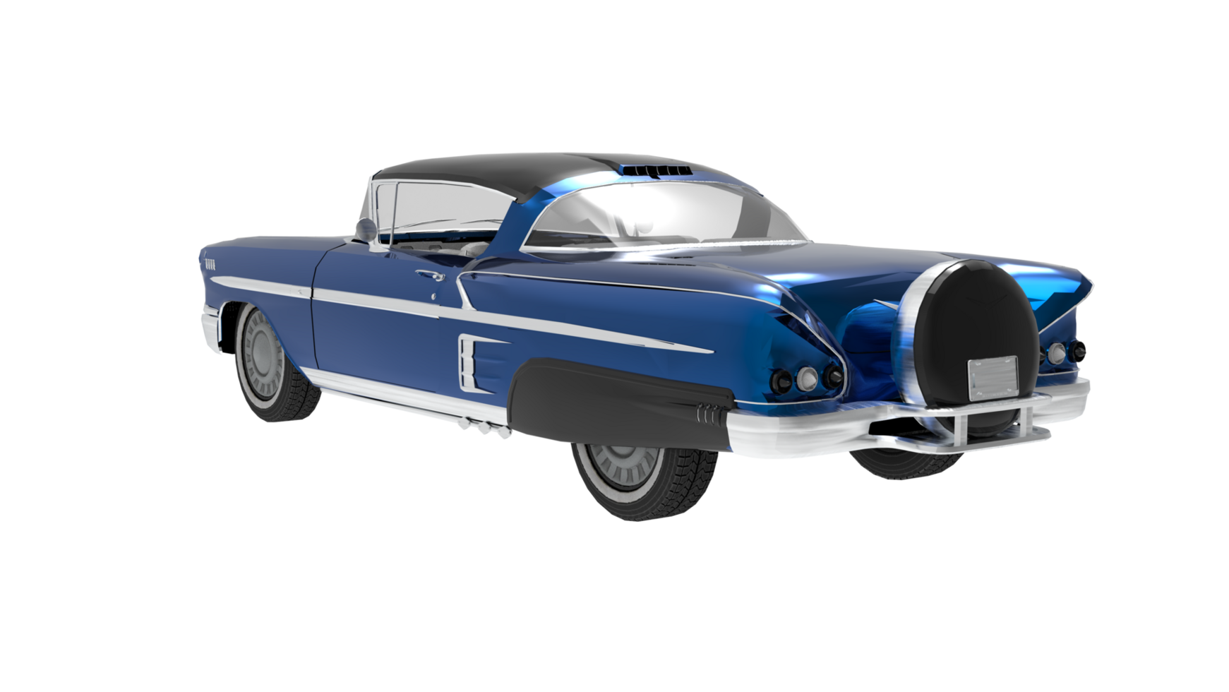 Blue classic vintage car png