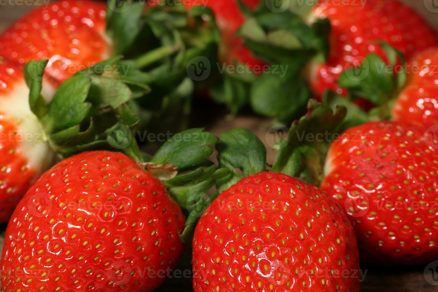 Sweet red strawberry as cycle. Macro photo