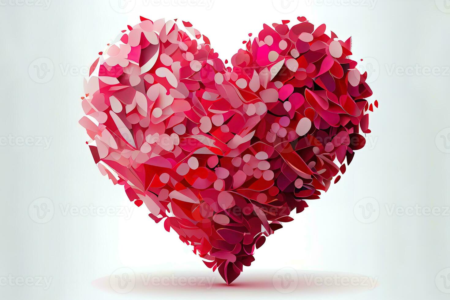 Surprising Pretty Pink and Red heart illustration with isolated background photo