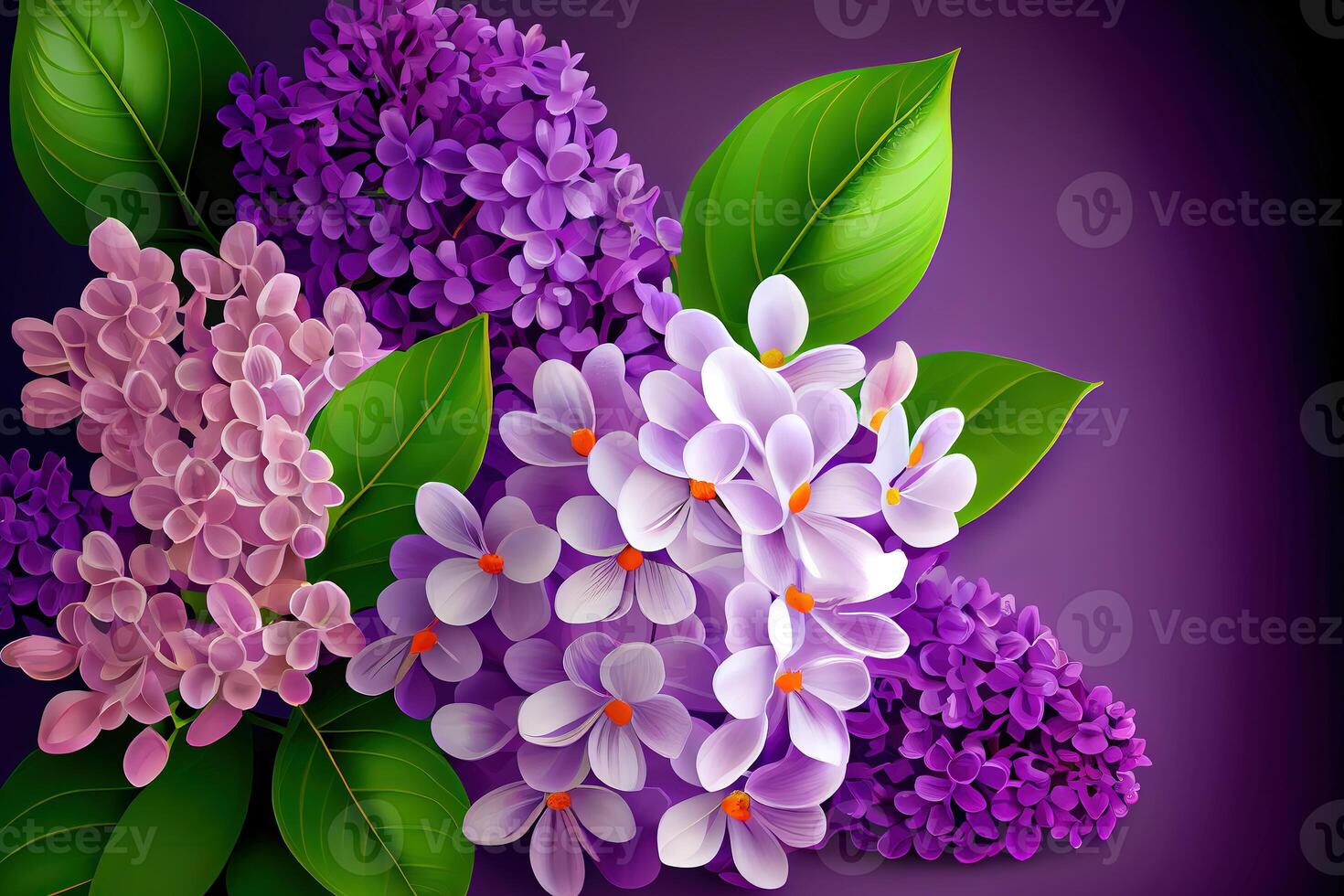 Lavender flowers isolated on white background. photo