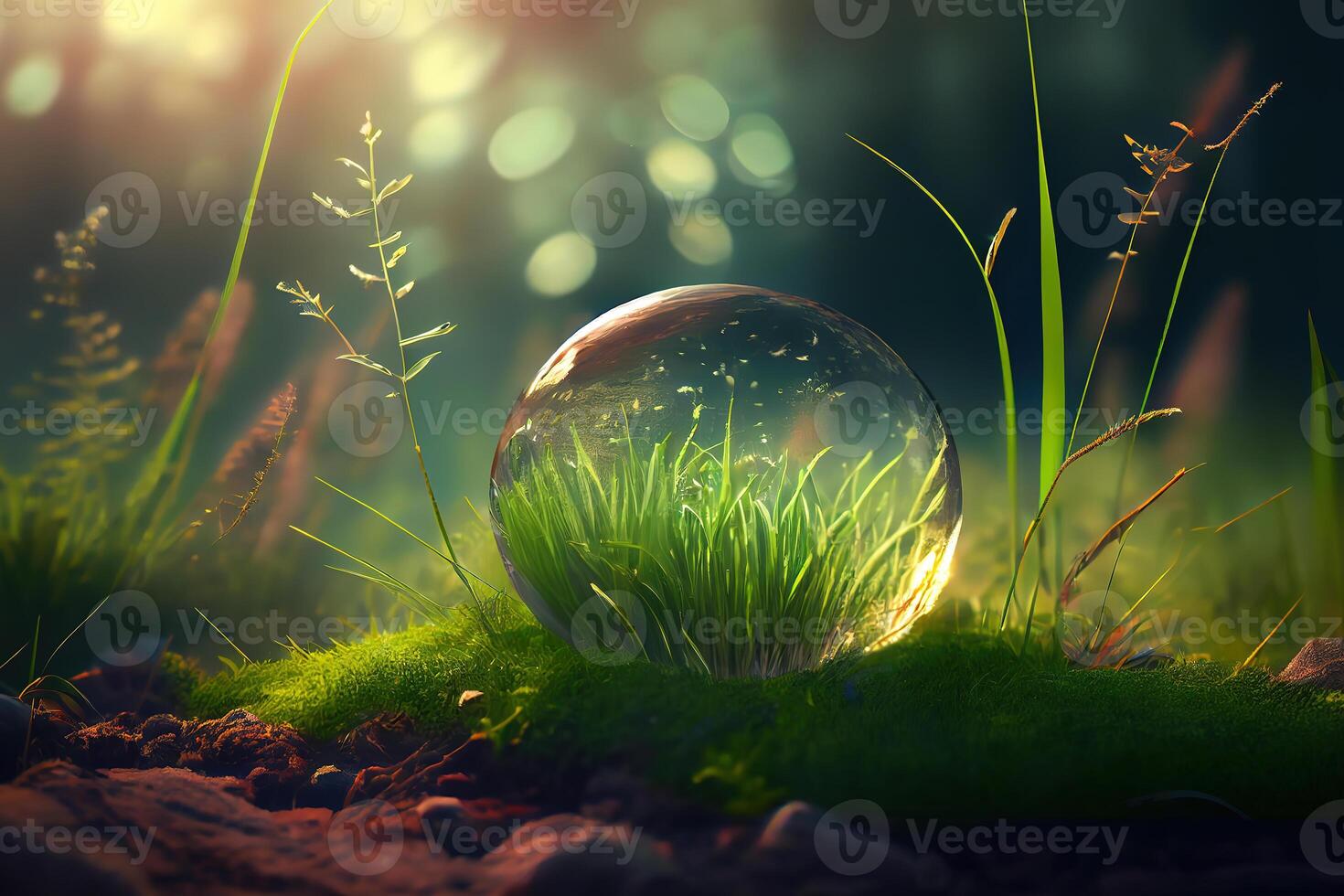 Green field in the countryside. photo