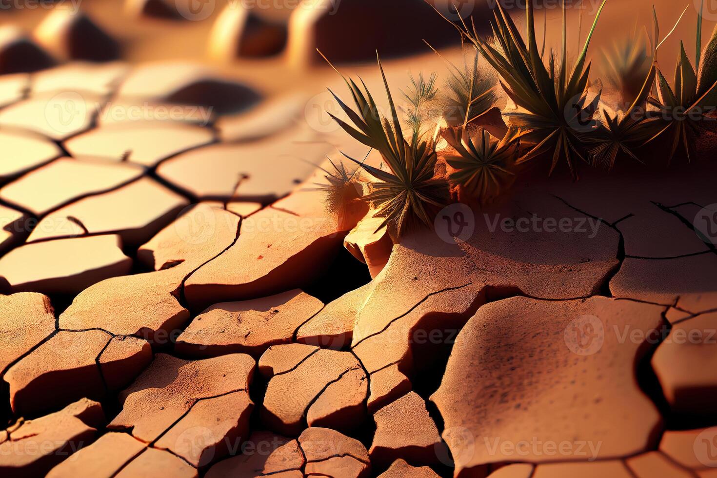 Above view of piles of brown crumbly sand in desert. photo