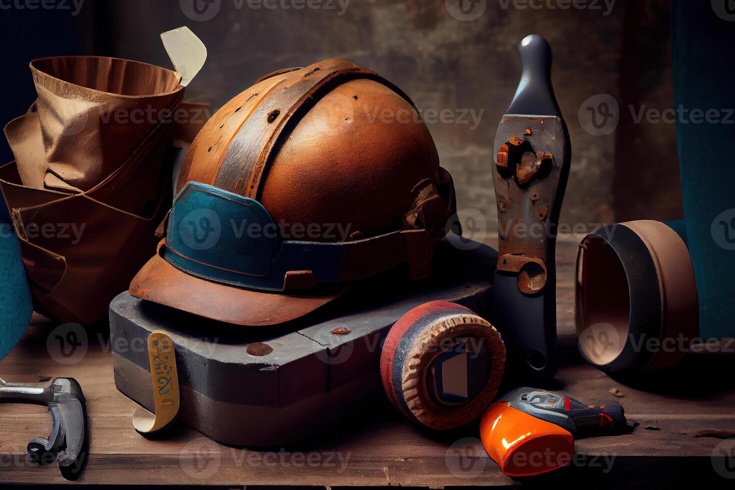 Construction tools and congratulations on Labor Day. photo