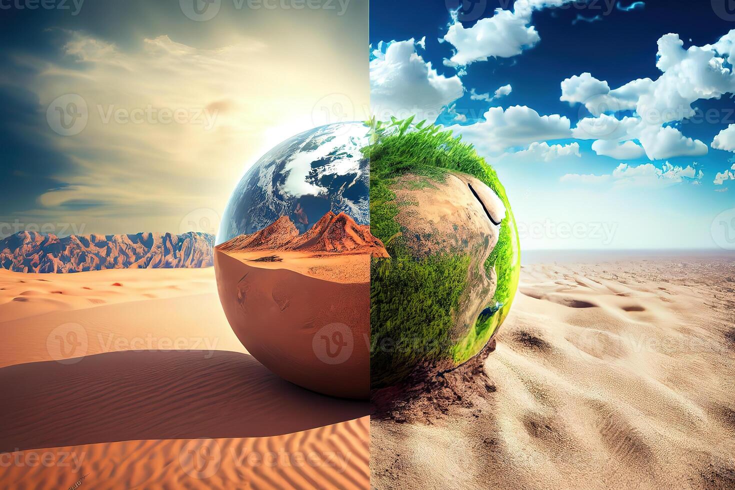 Concept on ecology, global warming, science, education. photo