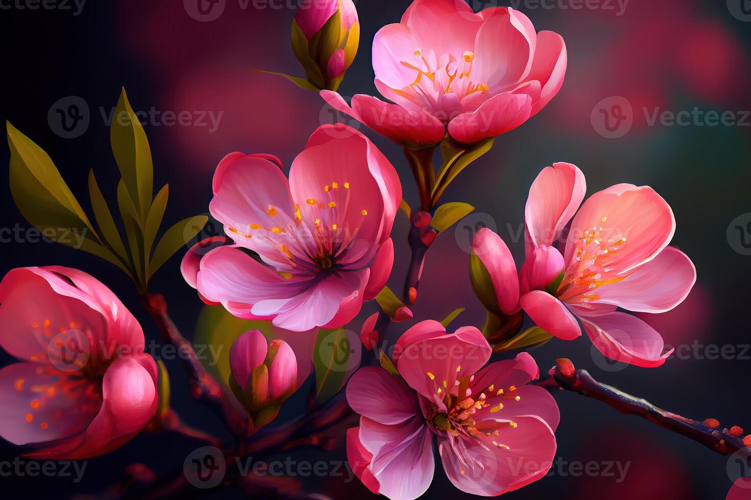 Spring tulips in watercolor style. photo