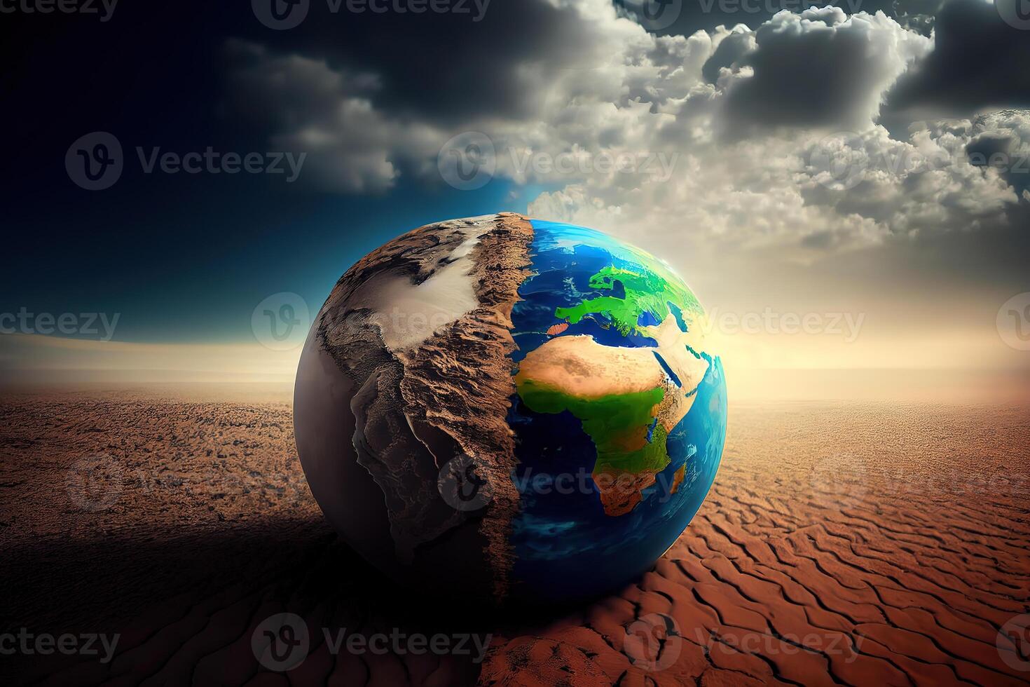Concept on ecology, global warming, science, education. photo