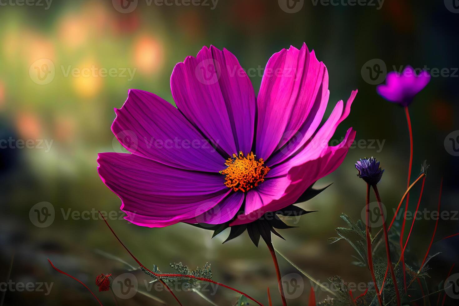 Cosmos flower in the field, nice color. photo