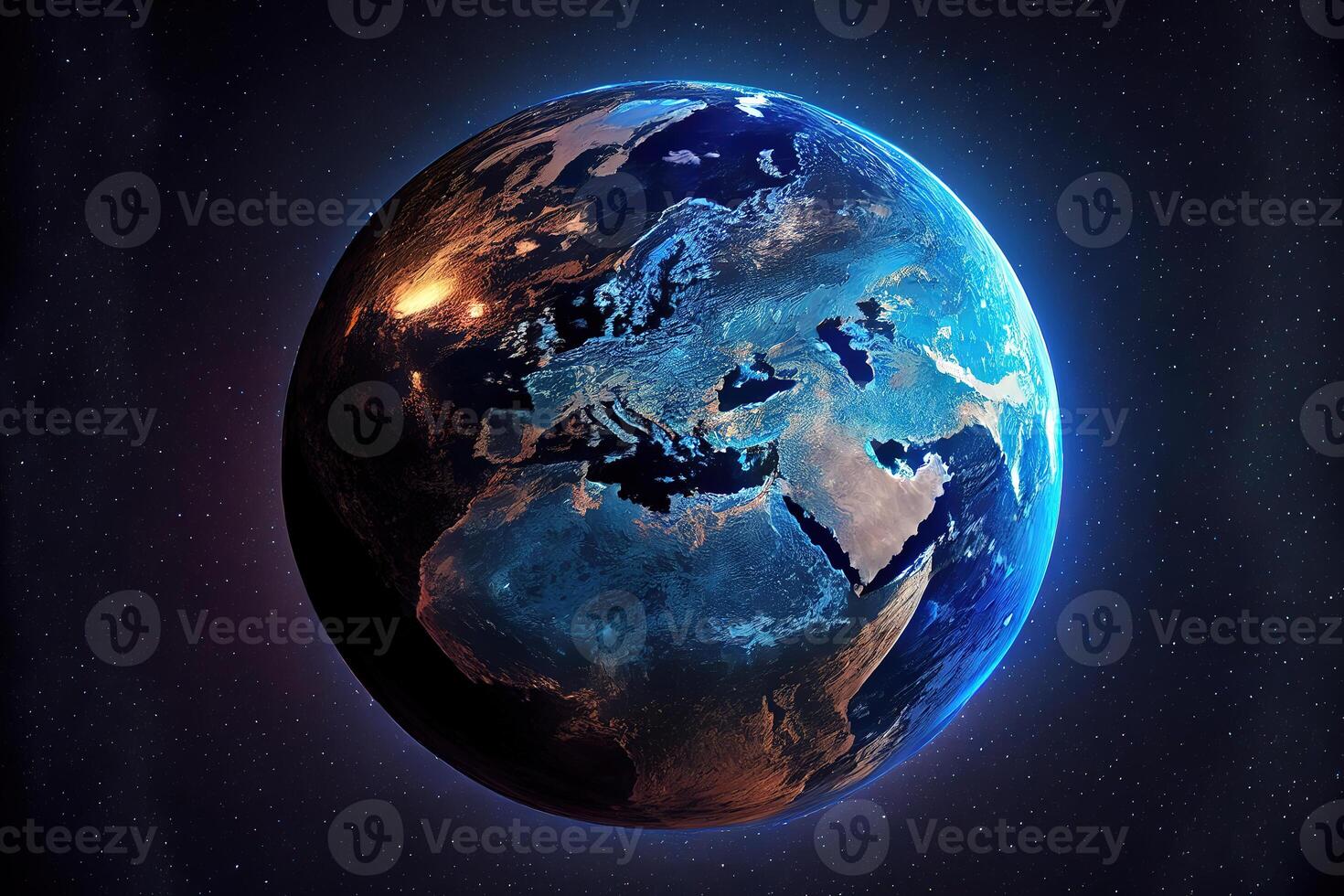 Close-up Of Illuminated Soap Bubble Against Black. photo