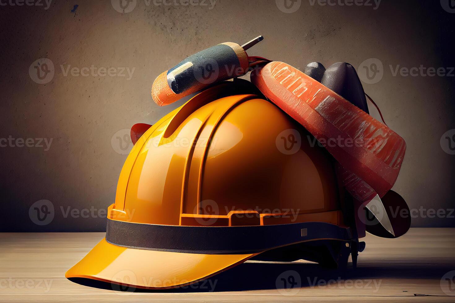 Construction tools and congratulations on Labor Day. photo
