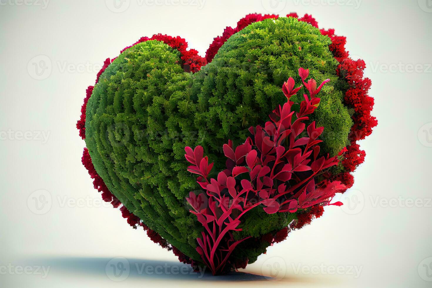 Wonderful Red heart on bush or shrub photo