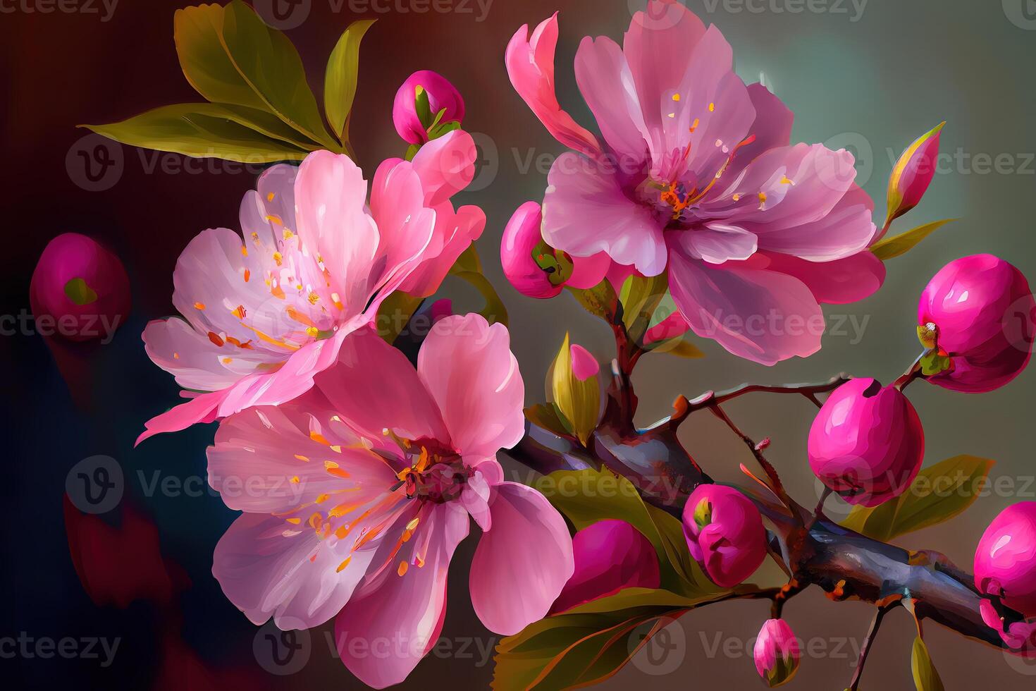 Spring tulips in watercolor style. photo