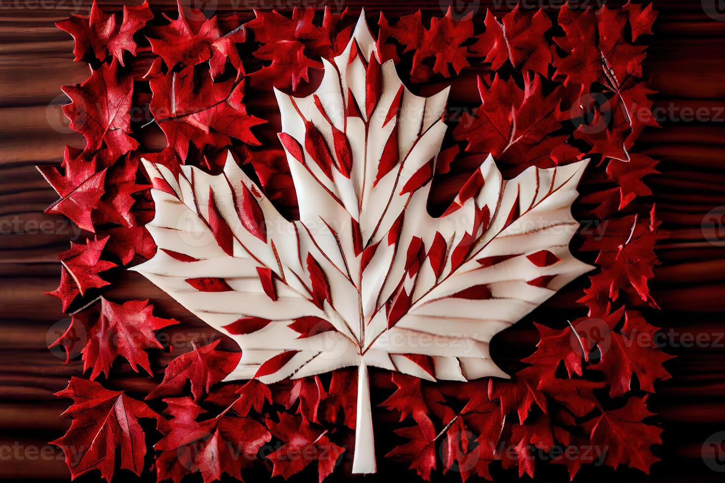 Canadá día antecedentes con acuarela hojas. generativo ai foto