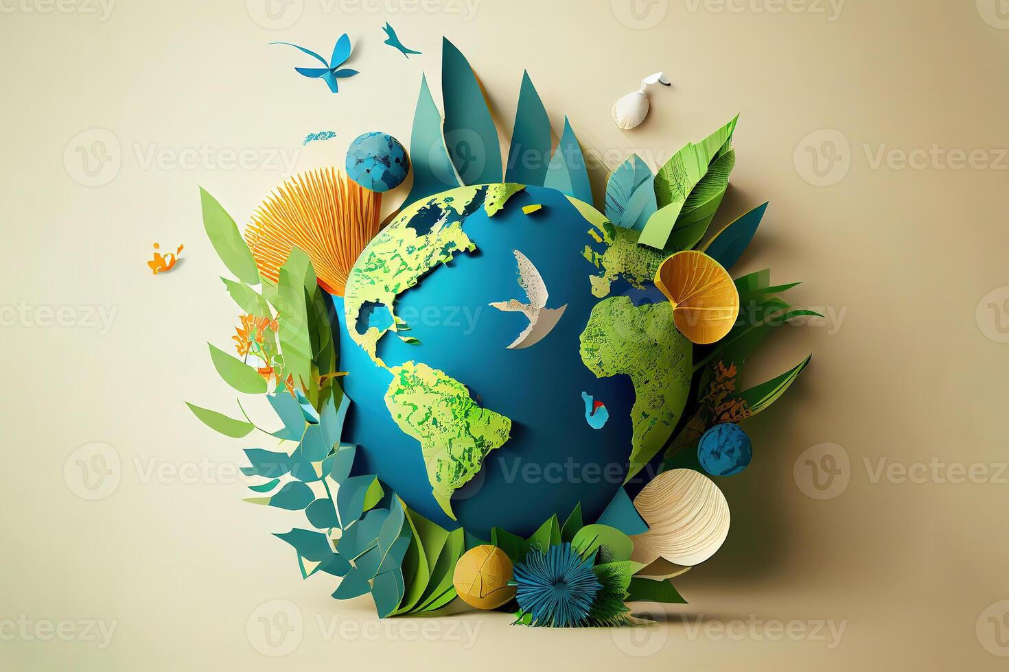 world environment day concept green eco earth Planet Earth spinning. . photo