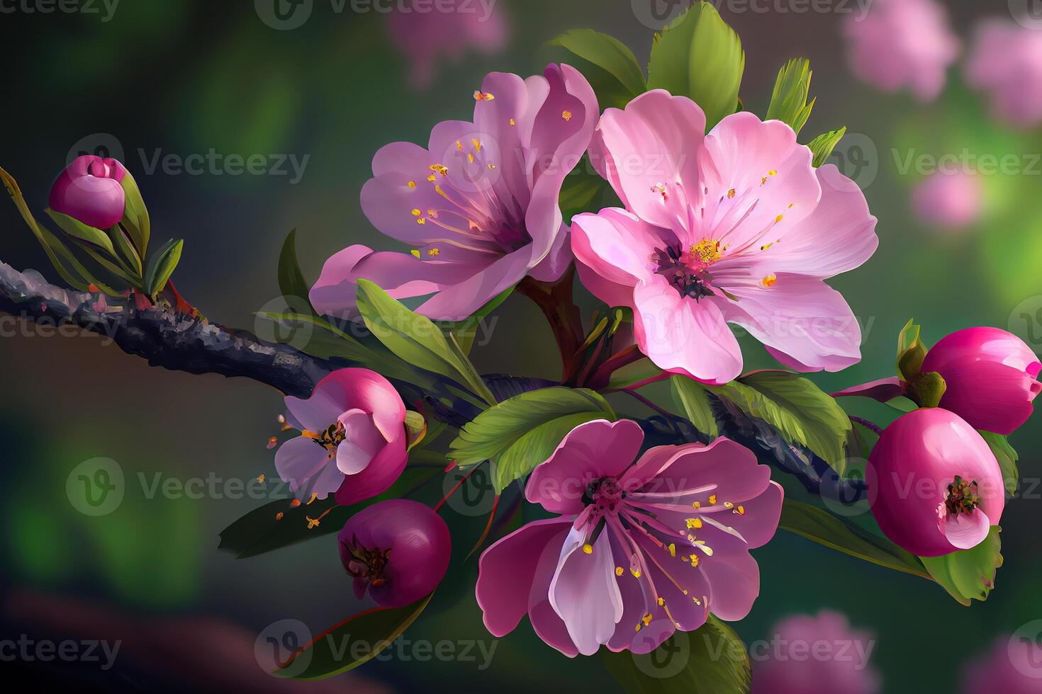 Delicate floral watercolor pattern for textiles and backgrounds. photo