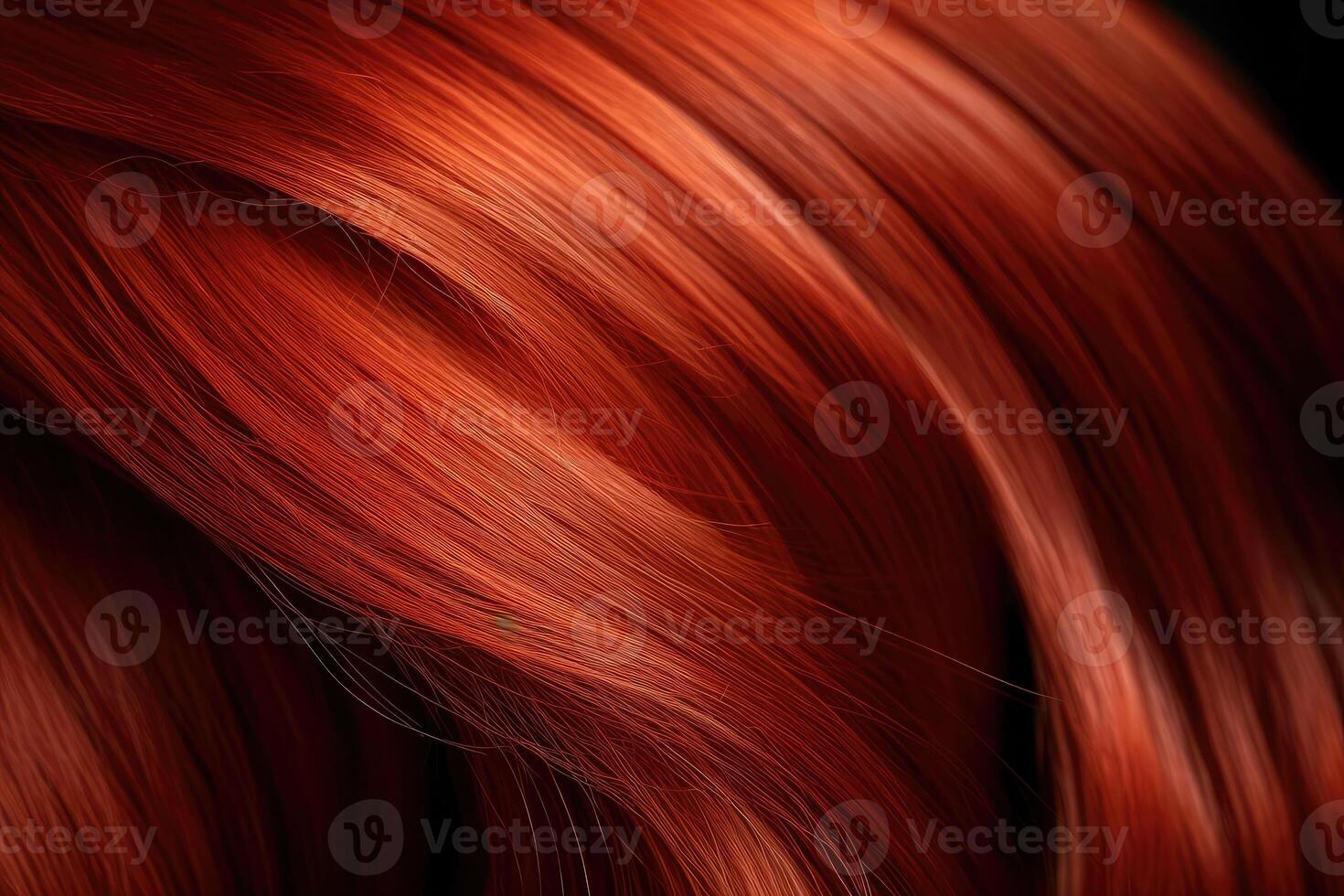 hermosa rojo pelo antecedentes. sano suave brillante cabello. generativo ai foto