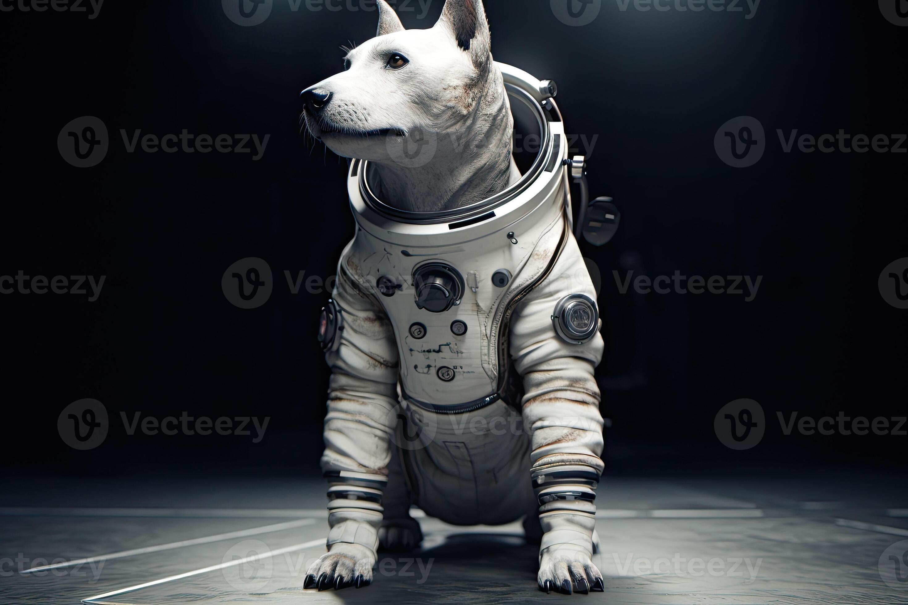 The dog astronaut wearing a space suit and a helmet. 23236595 Stock Photo at Vecteezy