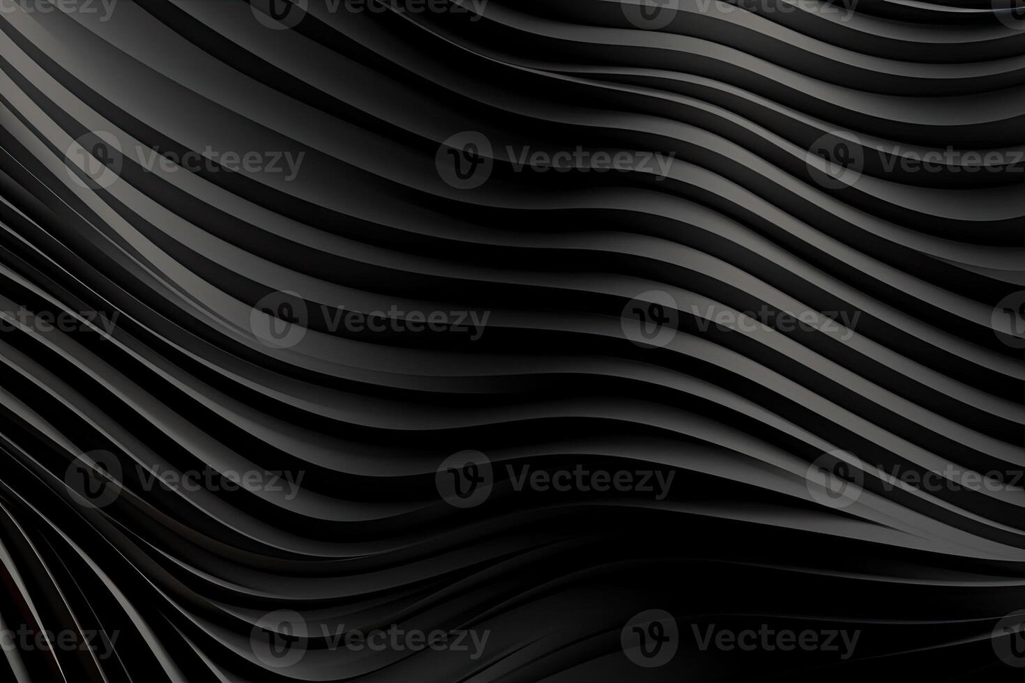 Glossy black wavy texture. Glowing wallpaper with abstract shapes. Background with curvy shapes. photo