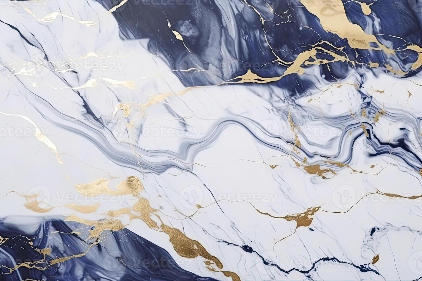 The marble texture in navy and gold colors. Luxurious design. photo