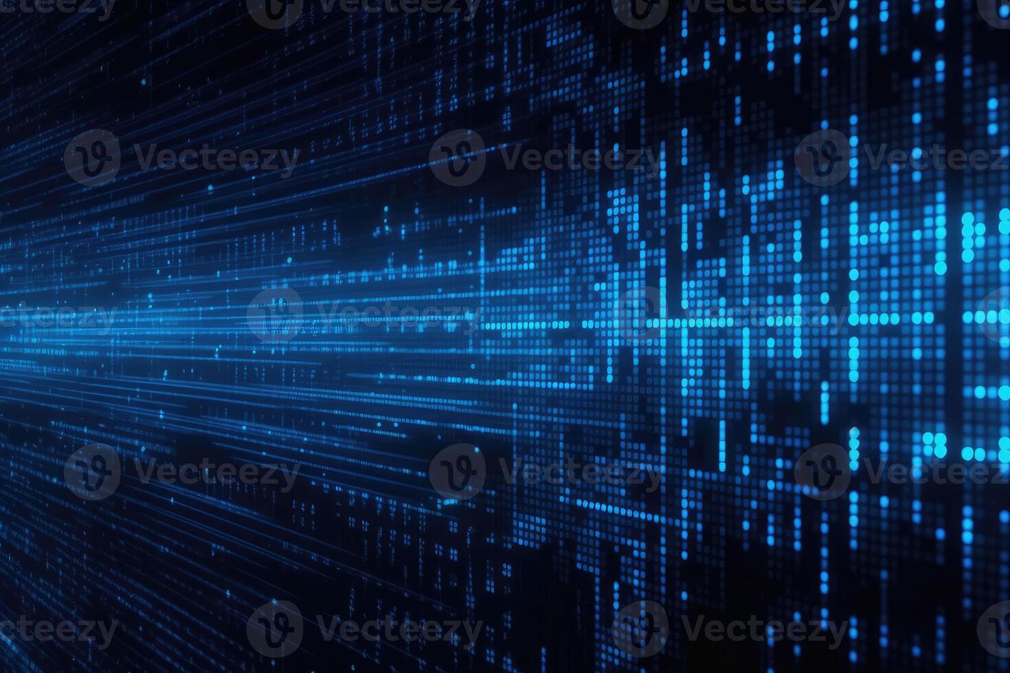 Digital binary data streaming binary code background. Matrix background with digits. photo