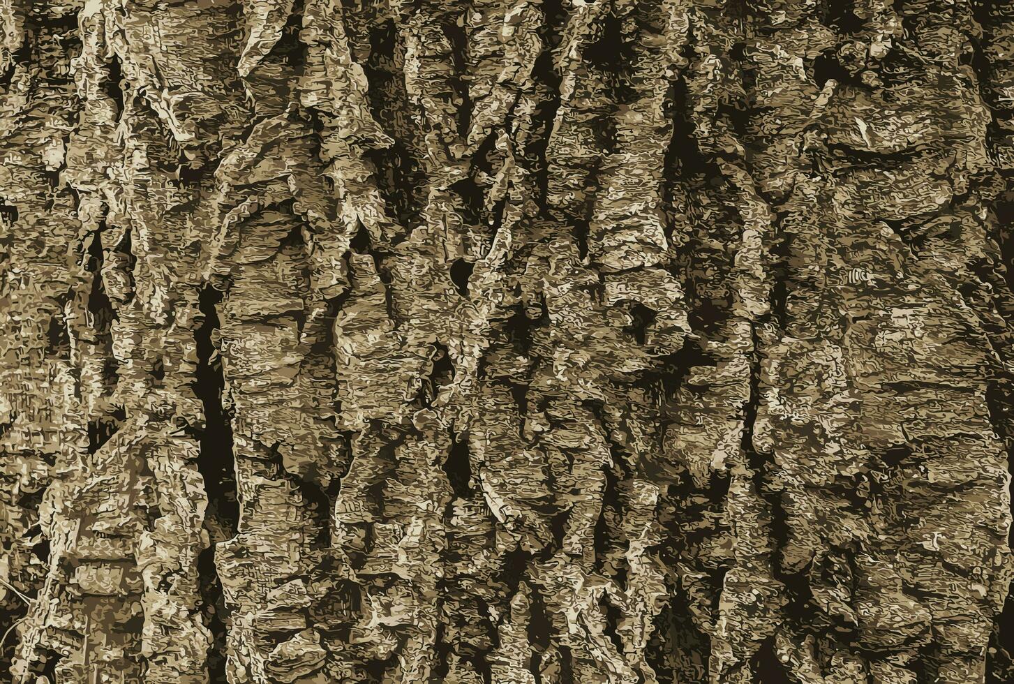 Illustration of a close-up of cork tree bark. Cork tree or Phellodendron sachalinense in Latin photo