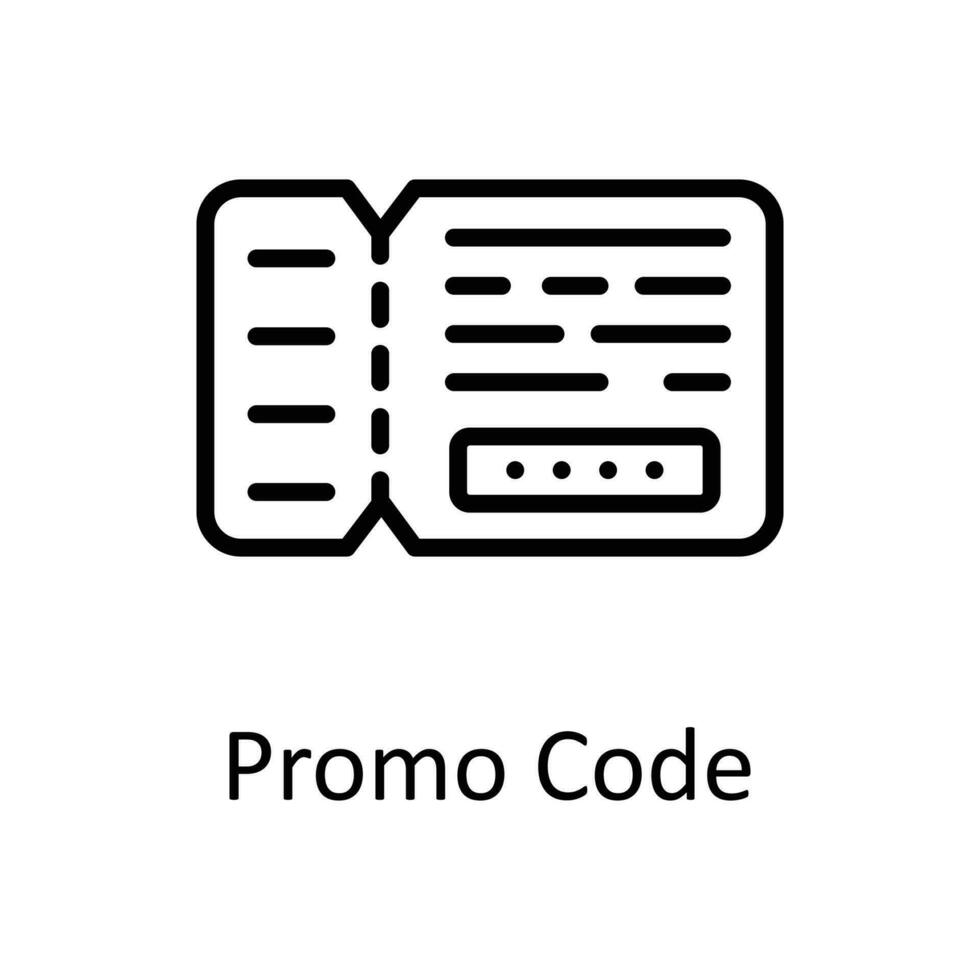 Promo Code Vector   outline Icons. Simple stock illustration stock