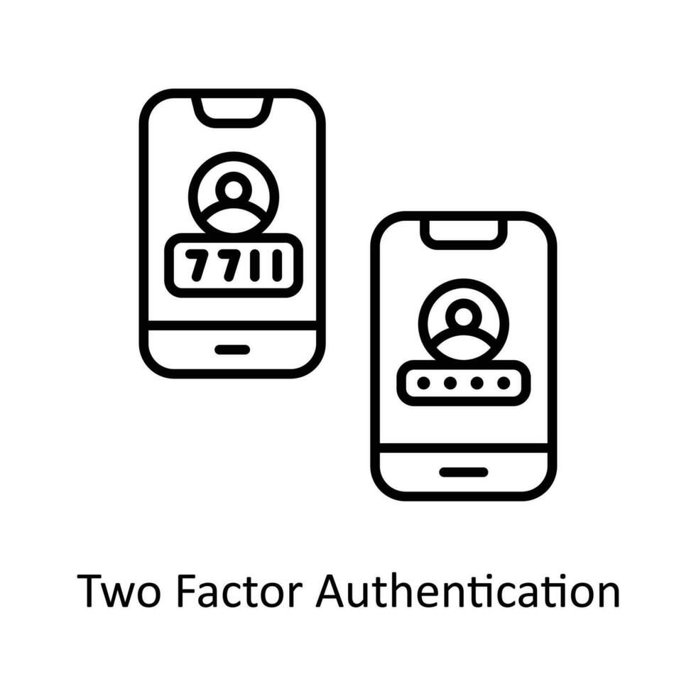 Two Factor Authentication Vector   outline Icons. Simple stock illustration stock