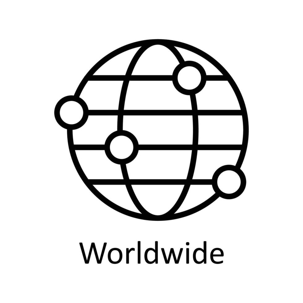 Worldwide  Vector   outline Icons. Simple stock illustration stock
