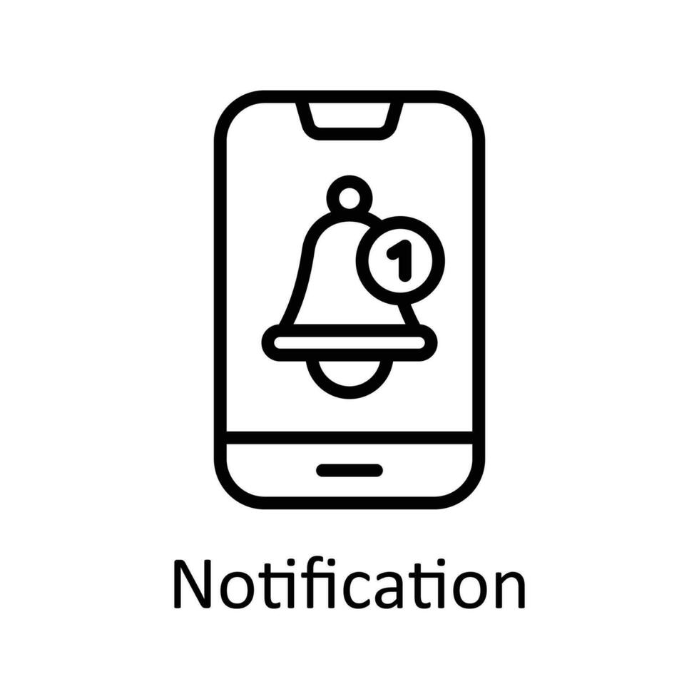 Notification Vector   outline Icons. Simple stock illustration stock